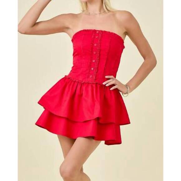 DAY + MOON Dresses & Skirts - NEW DAY + MOON sweet escape strapless mini dress in red